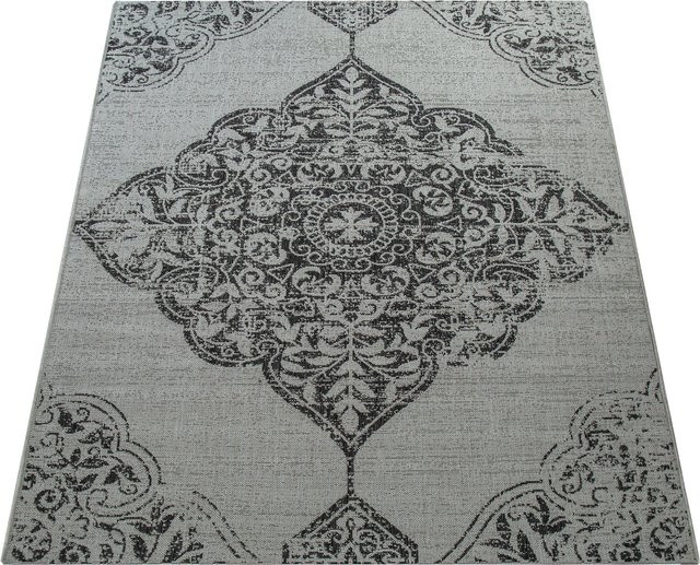 In- & Outdoor-Teppich Cocoon in Grau mit Rautenmuster, B/T: 80 x 150 cm - Bild 1