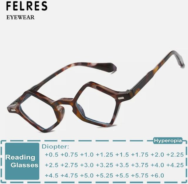 FELRES Lesebrille Polygon, Vollrand, Kunststoff, Unisex, Blaulichtfilter - Bild 1