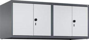 C+P Aufsatzschrank Classic PLUS mit 4 Abteilen, Wandmontage, Stahl, Farbe: Anthrazitgrau und Lichtgrau, B/T/H: 50 x 50 x 120 cm - Bild 1