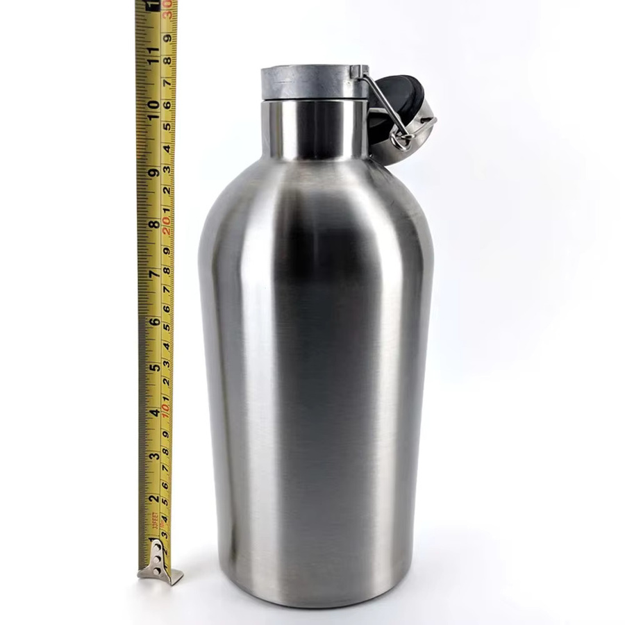 KegLand Growler-Set aus rostfreiem Edelstahl, vakuumisoliert, Silber, 2 l - Bild 2
