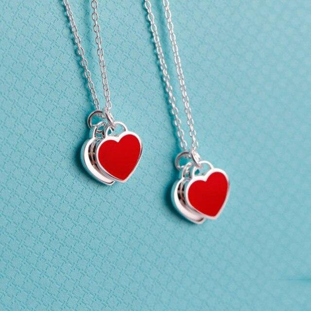 YIRAN Jewelry Halskette, 925 Silber, rot, 90 cm, Damen - Bild 1