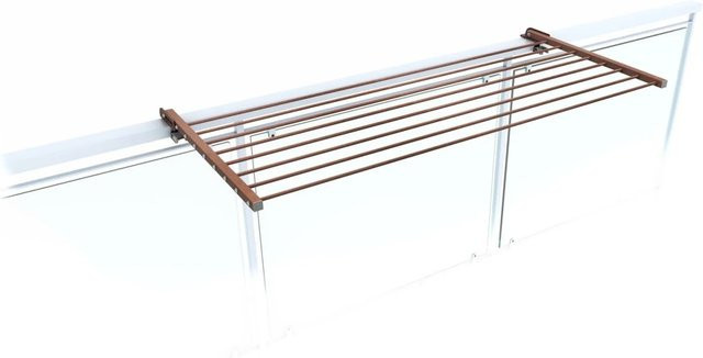 Foxydry Wäscheständer für Balkongeländer, beidseitig klappbar und wetterfest, Farbe: Braun, Material: Aluminium und rostfreier Stahl, Breite: 102 cm - Bild 1