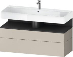 Duravit Waschtischunterschrank Qatego in Grau Matt, Wandhängend, B/T/H: 119 x 47 x 59 cm - Bild 1