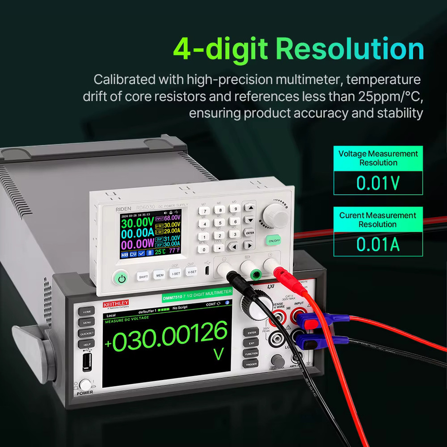 Diymore RD6030W Einstellbares Tischnetzteil mit WiFi und USB-C, 60V 24A Buck Converter zur Batterieladung - Bild 2