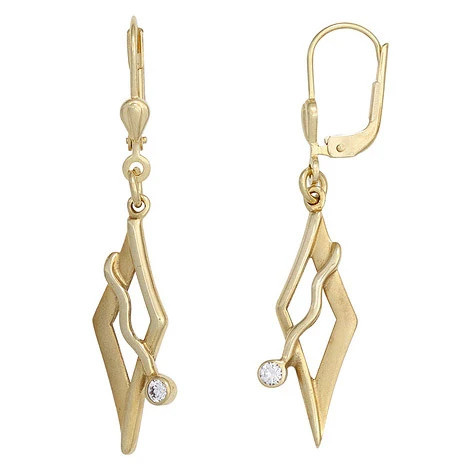 Colfem Ohrringe 375 Gold, Gelbgold, Zirkonia, Unisex - Bild 1