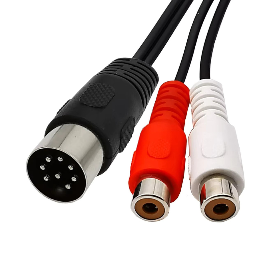 BSN DIN 8 Pin auf 2 RCA Audio Adapter Kabel für Musikinstrumente und Audioausrüstung - Bild 2