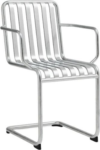 HAY Palissade Cantilever Armlehnstuhl aus Stahl in Silber mit skandinavischem Design - Bild 1