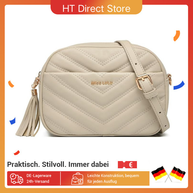 Miss Lulu Umhängetasche mit Quaste, kleine Crossbody Bag, Damen - Bild 1