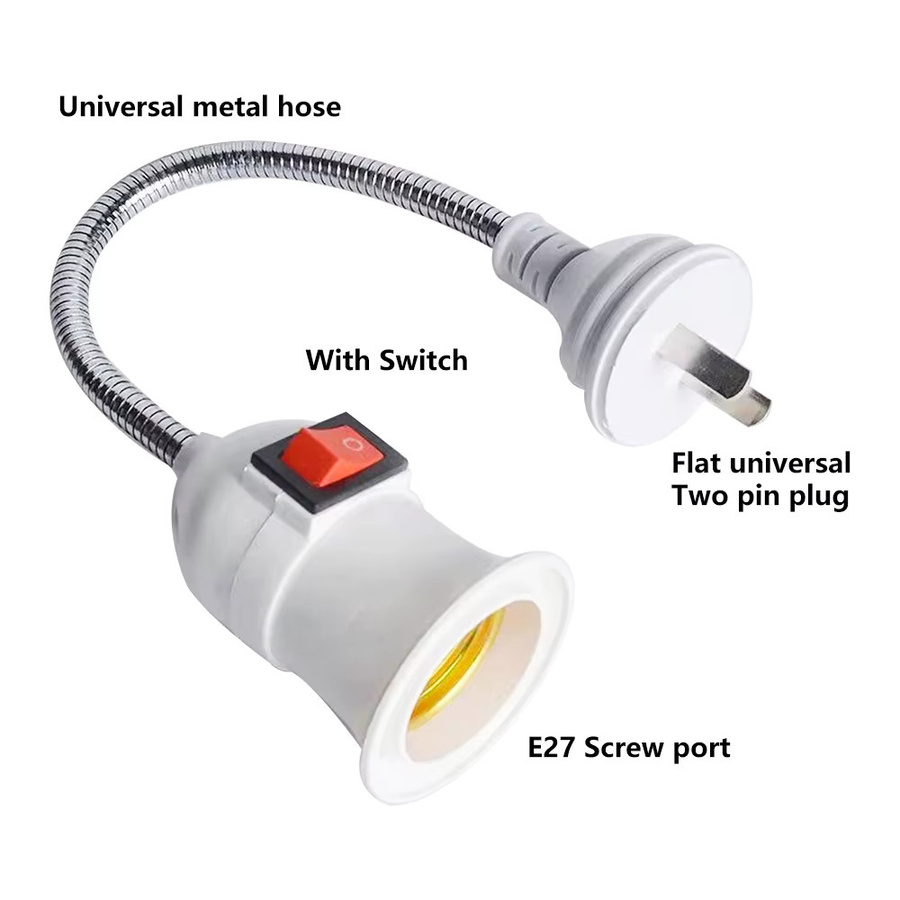 Gaqqee E27 Lampenfassung mit 360-Grad-Stecker und unabhängigem Schalter in Weiß - Bild 3