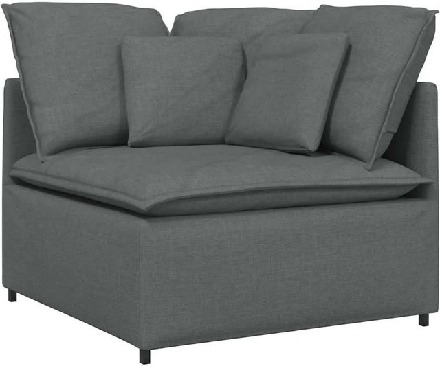 vidaXL Modulares Sofa Eckmodul mit Kissen Dunkelgrau Breite: 100 cm - Bild 1
