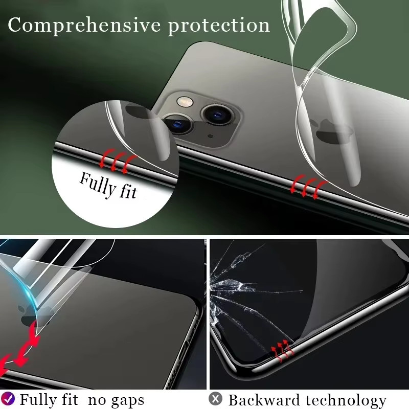 SFHOMIE Hydrogel Schutzfolie für die Rückseite von iPhone 11 12 13 14 15 16 Pro Max Plus, 4er-Pack, transparent - Bild 5