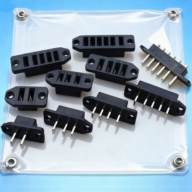 HBXINTAO Hochstrom Stromadapter Stecker-Buchse mit Öse und Loch für E-Bike Lithium-Batterie, Schwarz - Bild 1