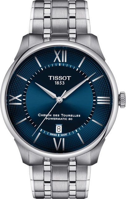 Tissot Herrenuhr Chemin des Tourelles, Automatik, Edelstahl, 42 mm, Blau - Bild 1