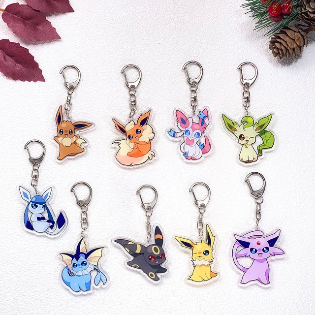 Potdemiel Schlüsselanhänger Anime Pokémon Eevee, Acryl, Unisex - Bild 1