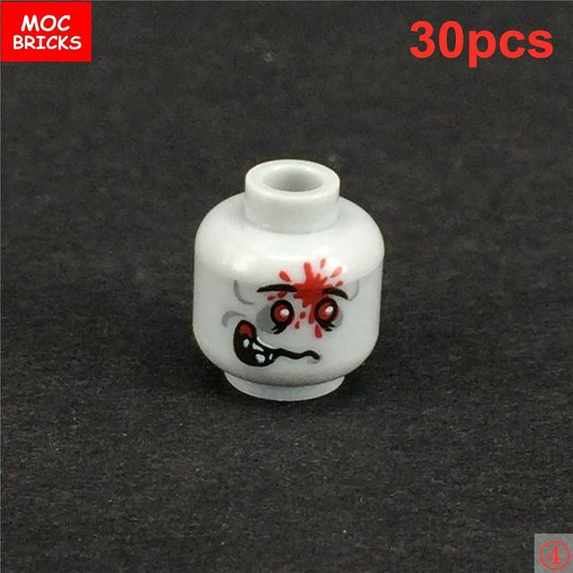 Yiran toy MOC Steine Zombie Gesicht Kopf Ausdruck, 30-teiliges Set, ab 3 Jahren - Bild 1