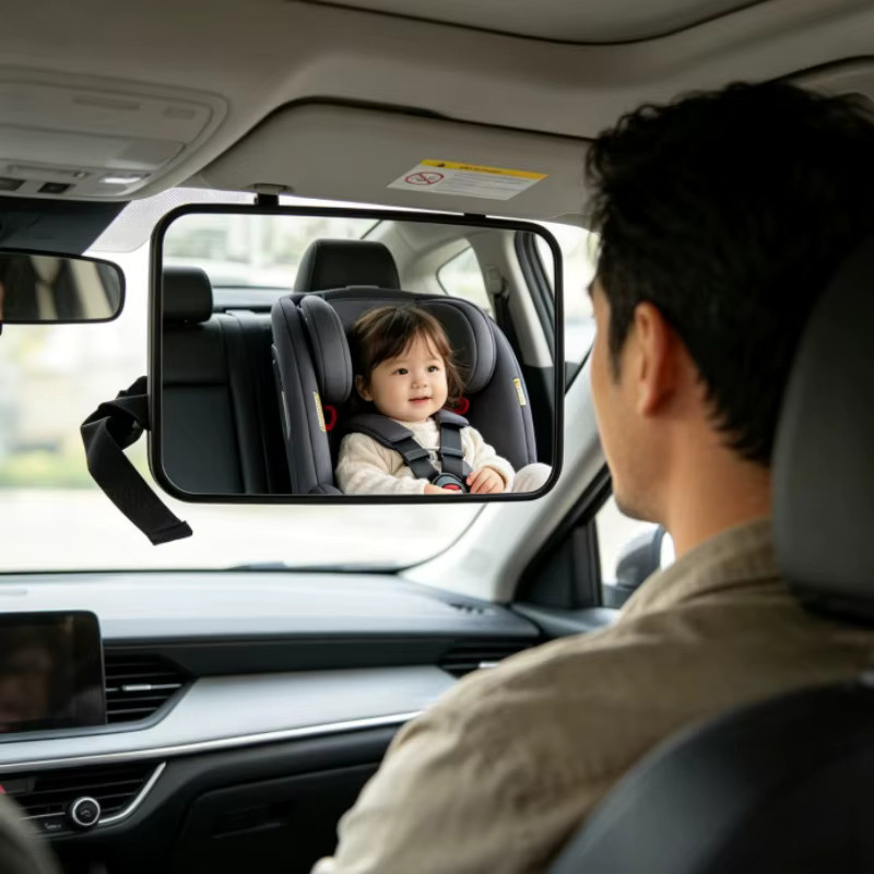 Baby-Beobachtungsspiegel für das Auto als zusätzlicher Rückspiegel in Schwarz - Bild 4