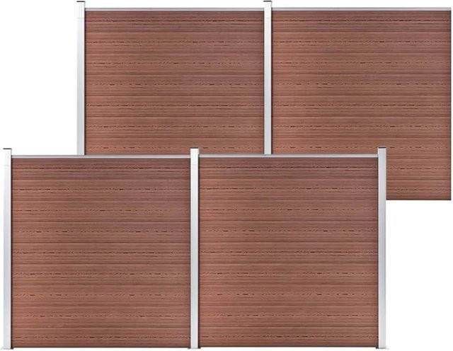 vidaXL Gartenzaun aus WPC und Aluminium in Braun, B/H: 699 x 186 cm - Bild 1