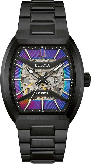 Bulova Herrenuhr Automatik, Edelstahl, Blau, 40 mm, 5 ATM - Bild 1
