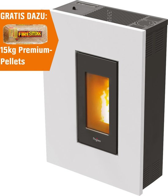 PEGASO Pelletofen Madison 5 in Weiß mit Automatik und WIFI, 5,3 kW - Bild 1