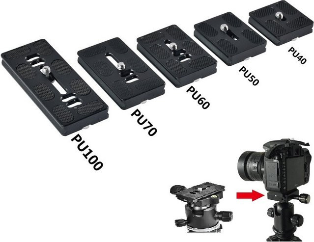 Benro Universal Metall Schnellwechselplatte für Arca Stativ und Kugelkopf in Schwarz - Bild 1