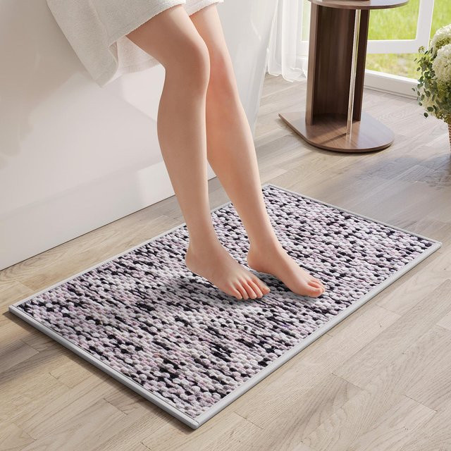 Saugfähige Chenille Badematte von Lodestar mit rutschfester Gummiunterseite, B/B: 40 x 60 cm - Bild 1