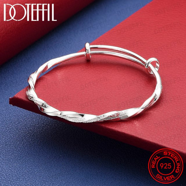 DOTEFFIL Armreif 925 Sterlingsilber, mattiert, Damen - Bild 1