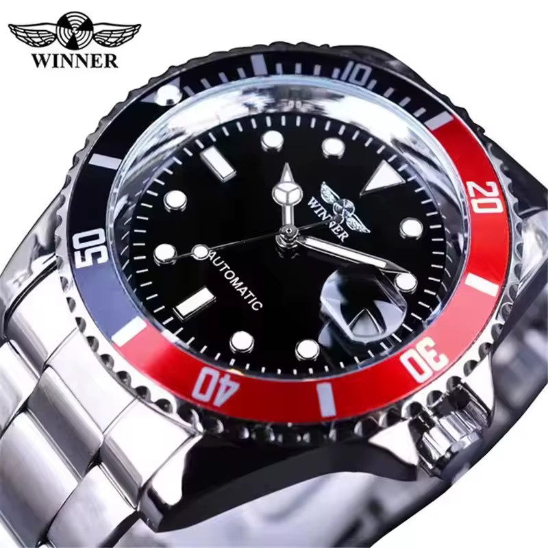 WINNER Armbanduhr Automatik, Edelstahl, Schwarz, Herren - Bild 2