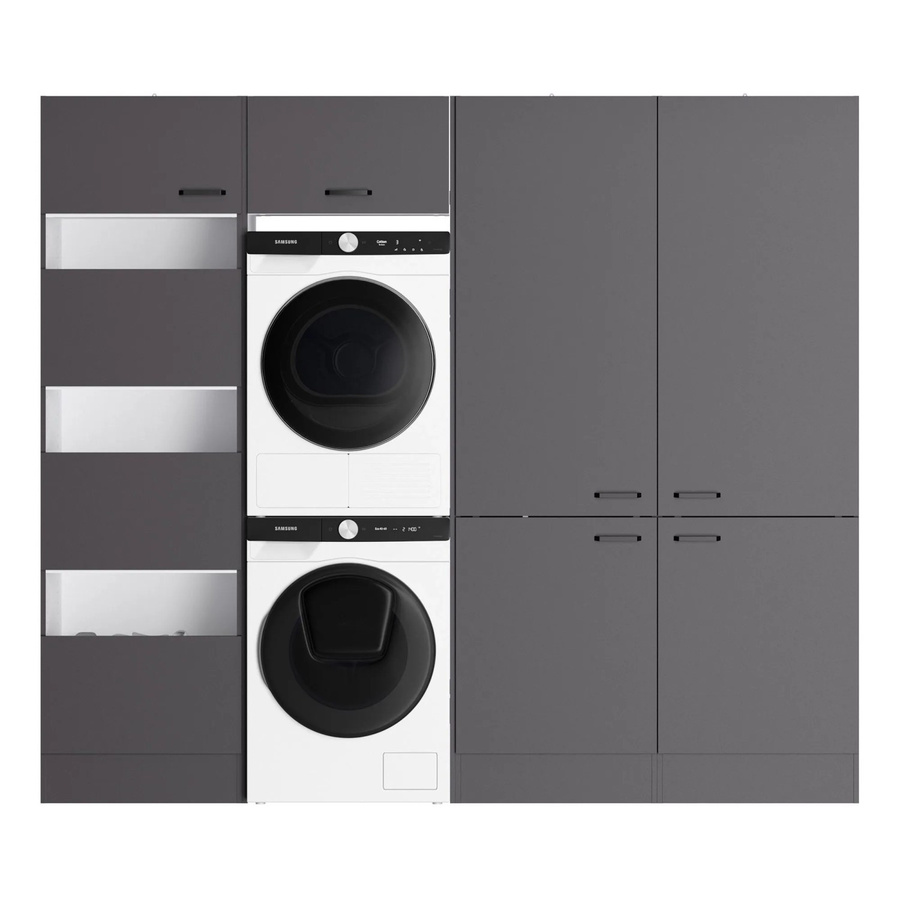 OPTIFIT Waschsäulen-Set Kiel420 in Anthrazit Matt mit Regalen, Schubladen und Kleiderstange, B/H/T: 243,2 x 210 x 57,1 cm - Bild 2