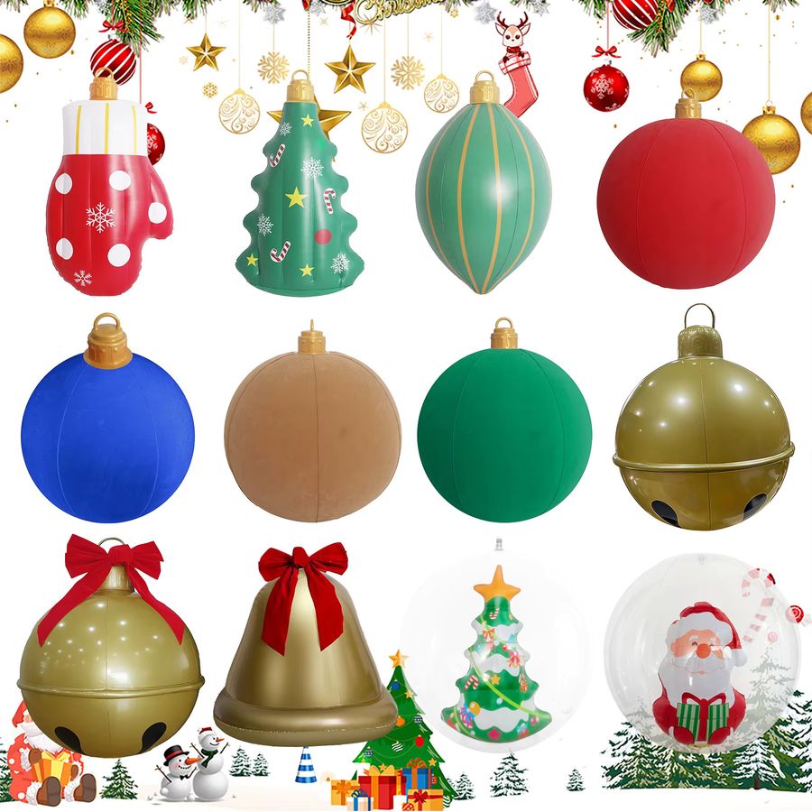 Aufblasbare Weihnachtskugel von APWIKOGER in Rot aus PVC für die Weihnachtsdekoration im Außenbereich und Innenhof - Bild 2