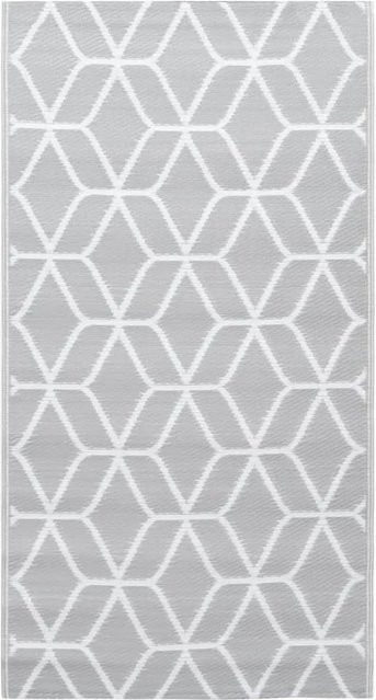 vidaXL Outdoorteppich Grau mit geometrischem Design aus Polypropylen, B/T: 120 x 180 cm - Bild 1