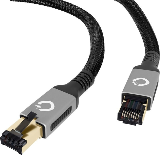 Oehlbach RJ45 Netzwerkkabel Cat.8.1 Patchkabel Schwarz/Gold 15 m - Bild 2