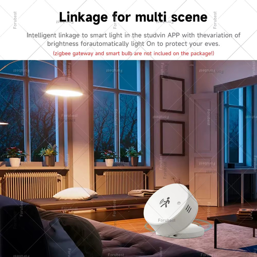 Tuya Zigbee Anwesenheitssensor mit 24GHz mmWave Radar, Temperatur- und Luftfeuchtigkeitserkennung sowie Lichterkennung, Farbe: Weiß - Bild 5