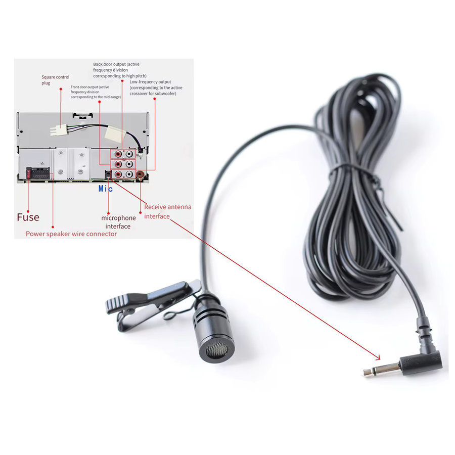 Unidirektionales Auto-Mikrofon für Navigationssysteme mit 3,5-mm-Clip-Klinkenstecker in Schwarz - Bild 3