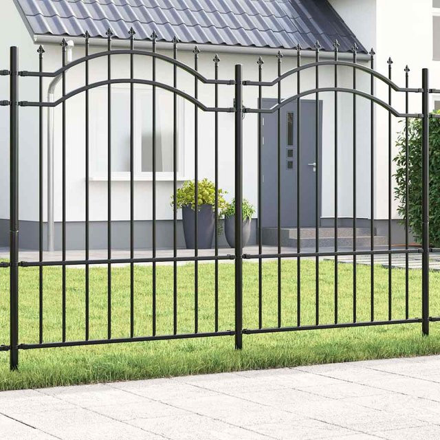vidaXL Gartenzaun Woerden aus pulverbeschichtetem Stahl in Grau, B/H: 240 x 190 cm - Bild 2