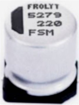 Frolyt E-RS3079 Elektrolyt-Kondensator SMD 22 µF 100V 20% Silber, Durchmesser: 4,5 mm, Höhe: 8,9 mm, Tiefe: 12 mm - Bild 1