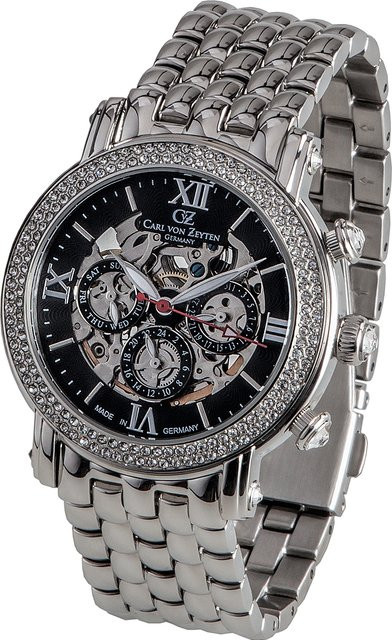 Carl von Zeyten Damenuhr Automatik, Edelstahl, Schwarz, 40 mm, 5 ATM - Bild 1