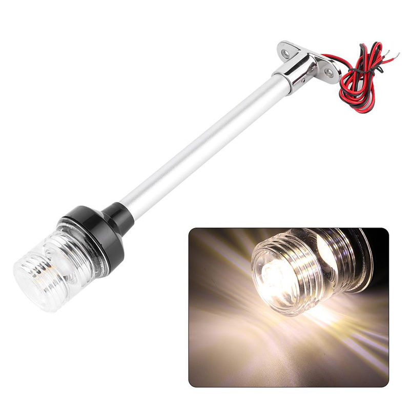 TOMTOP JMS LED Bootssegel-Signalleuchte 360-Grad Rundum Anker-Heckleuchte IP66, Weiß/Transparent, 12 Inch - Bild 6