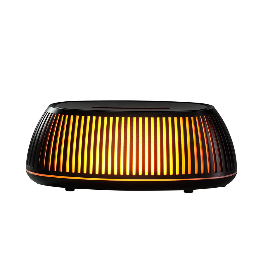 HAOYUNMA Aroma-Diffusor mit Flammeneffekt und 3D Farblicht, Mini-USB-Luftbefeuchter in Schwarz - Bild 7
