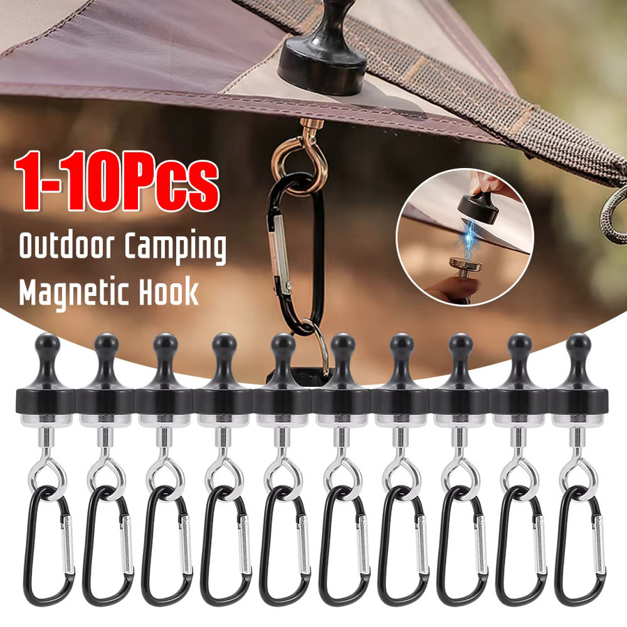 ANENG Magnetische Camping Haken mit Karabiner Clip in Schwarz - Bild 2