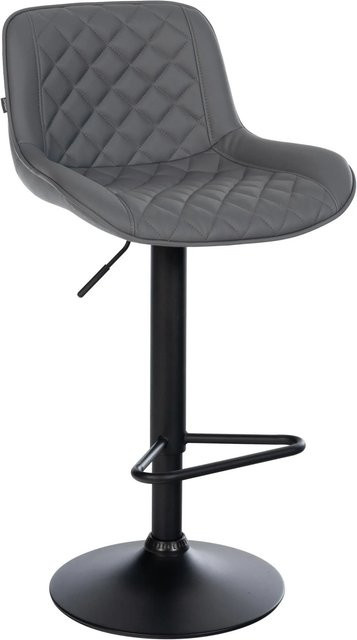 DELUKE Barhocker KUHAR Barstuhl aus Kunstleder in Grau, höhenverstellbar, drehbar mit Lehne, B/T/H: 50 x 52 x 84 cm - Bild 1