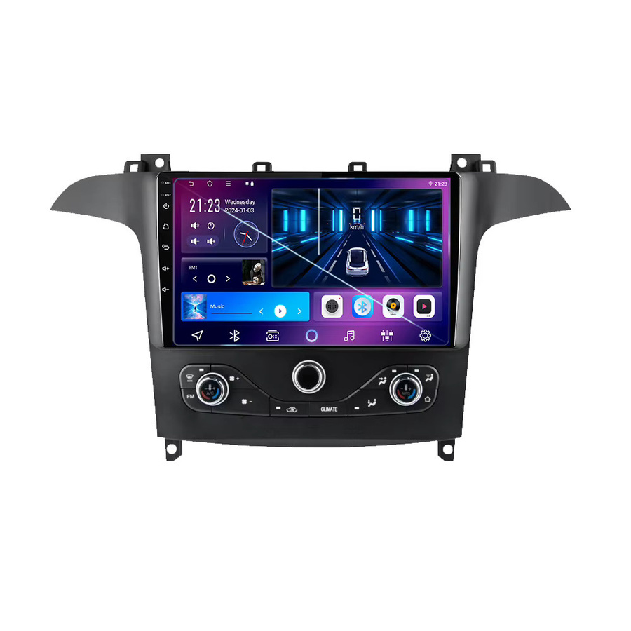 Nevegetor Android 15 Multimedia Player mit GPS Navigation und HDR QLED Display für Ford S-Max 2006-2015 und Ford Galaxy 2014 in Schwarz - Bild 6