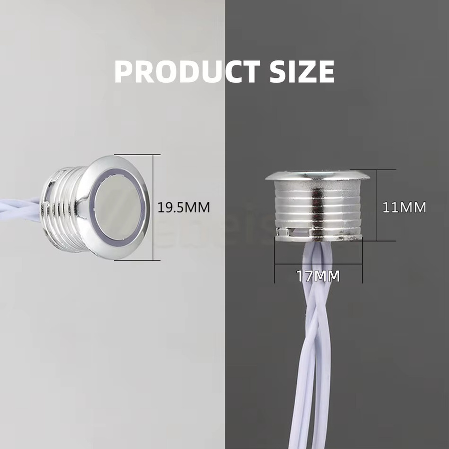 Eingebauter Touch-Dimmer-Schalter für LED-Streifen DC 5-24V 5A 100W mit DuPont-Anschluss, Silber - Bild 2