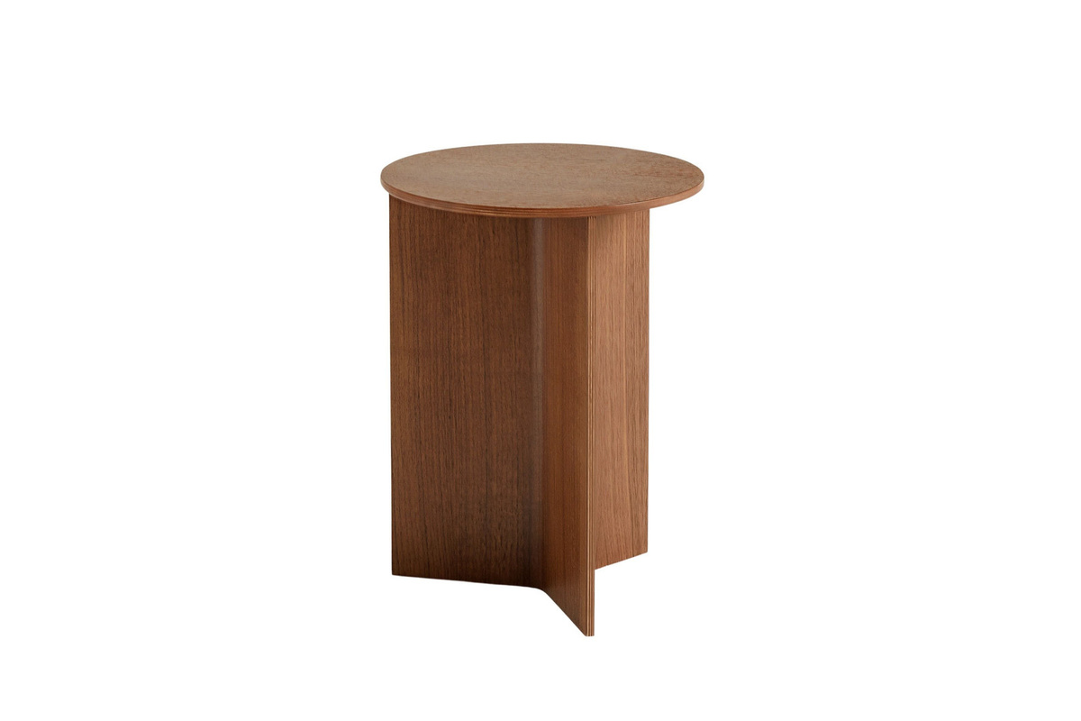 HAY Slit Beistelltisch Wood Hoch in Braun mit runder Form und geometrischem Design - Bild 2