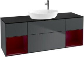 V&B Waschtischunterschrank Finion in Platinbraun mit Regal, Breite: 160 cm, Tiefe: 50,1 cm - Bild 1
