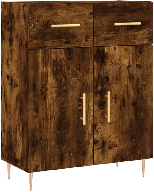 vidaXL Sideboard Modern in Räuchereiche aus Holzwerkstoff und Metall, Farbe Braun, B/T/H: 69,5 x 34 x 90 cm - Bild 1