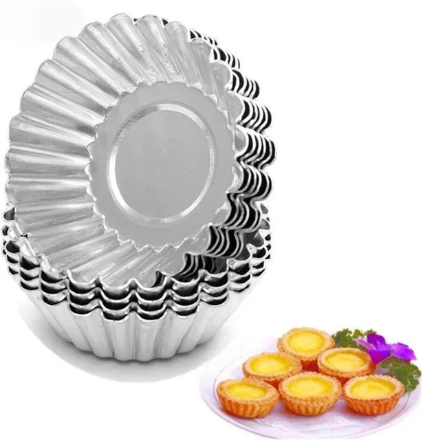 50 Stück runde Cupcake-Backformen aus Aluminium in Silber - Bild 1
