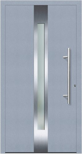 KNOCK Flügelüberdeckende Kunststoff-Haustür Terra mit Glaseinsatz, grau, modern, B: 100,0 cm, H: 200,0 cm - Bild 1