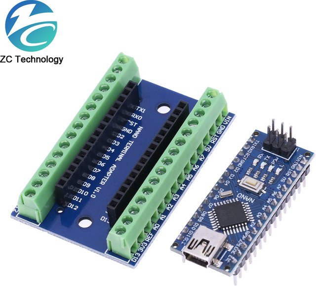 NANO V 3.0 Controller Terminal Adapter Expansion Board NANO IO Shield Blau für Arduino AVR ATMEGA328P - Bild 1