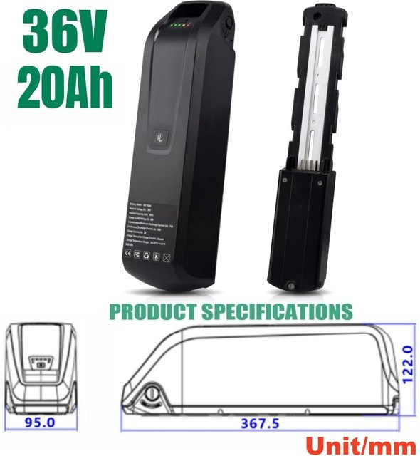 Aleaivy Hochwertiger 4-Pin Hailong E-Bike-Akku in Schwarz für Mountainbikes mit 18650 und 21700 Zellen kompatibel mit Bafang 250W 500W 1000W - Bild 1