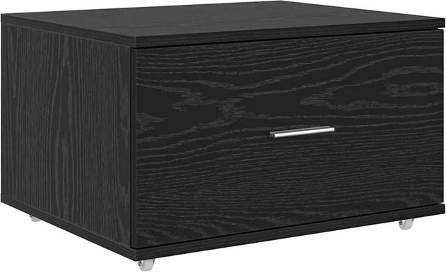 vidaXL Schubladenschrank mit Rollen in Schwarz und Eichen-Optik, B/T/H: 55 x 45 x 31 cm - Bild 1
